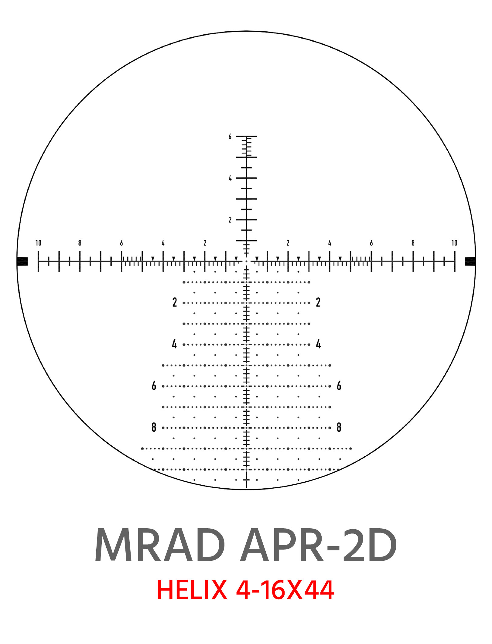 MRAD APR-2D Reticle for 4-16x44 Scope